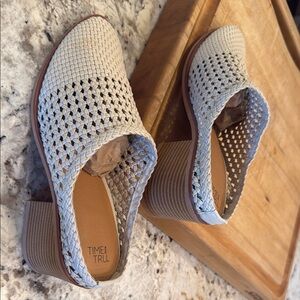 Time and Tru Cream Perforated Mules
